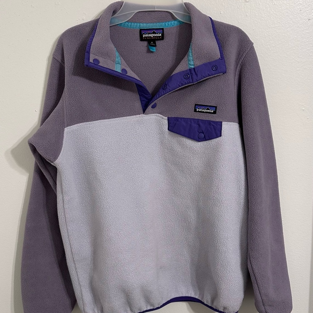 Patagonia Gray and Purple Sweater